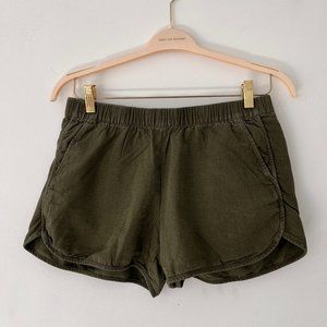 Madewell Pull On High Waist Green Shorts